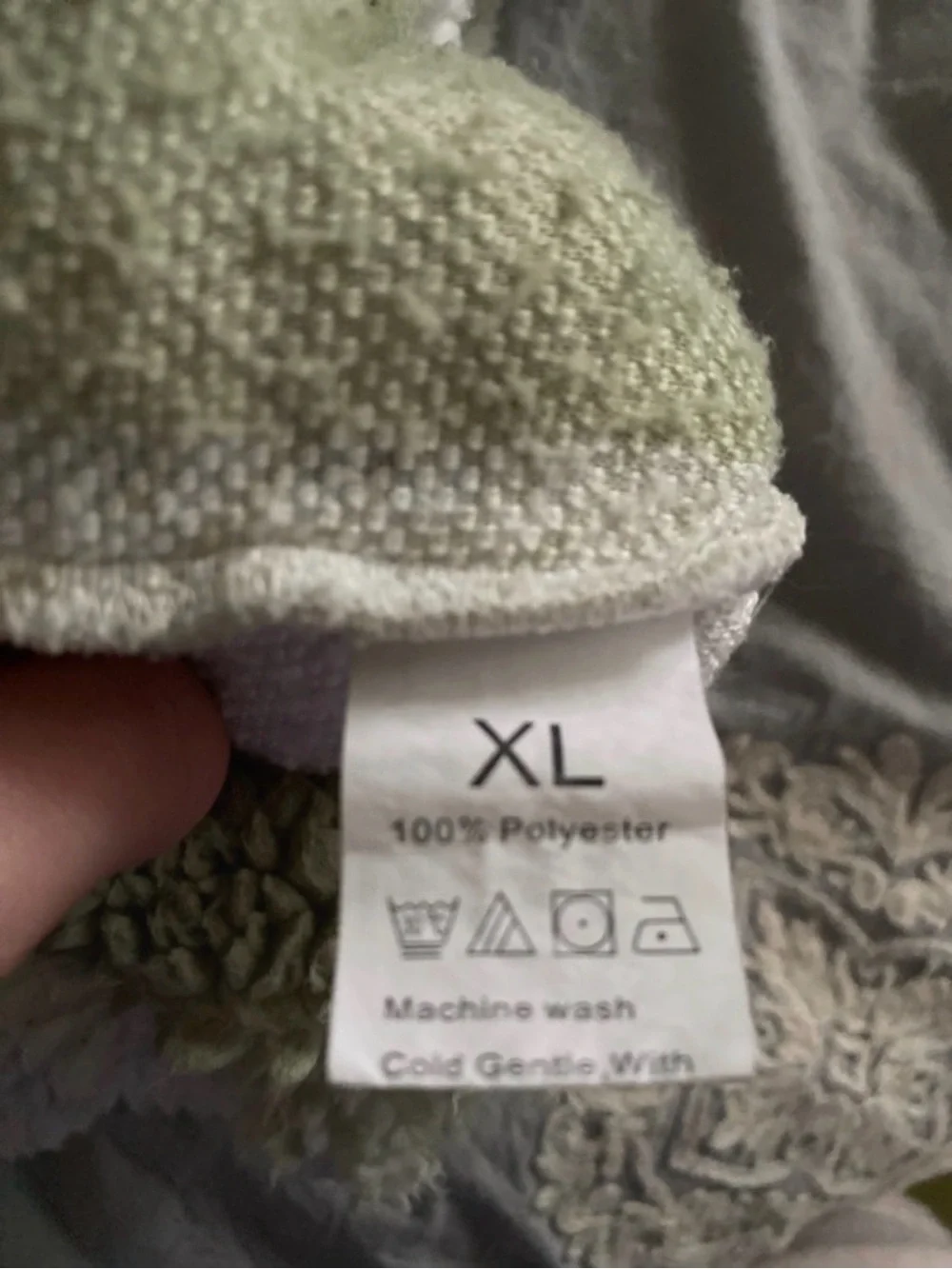 SHEIN Kids Checked Sherpa Button-Up Jacket in Sage and Cream